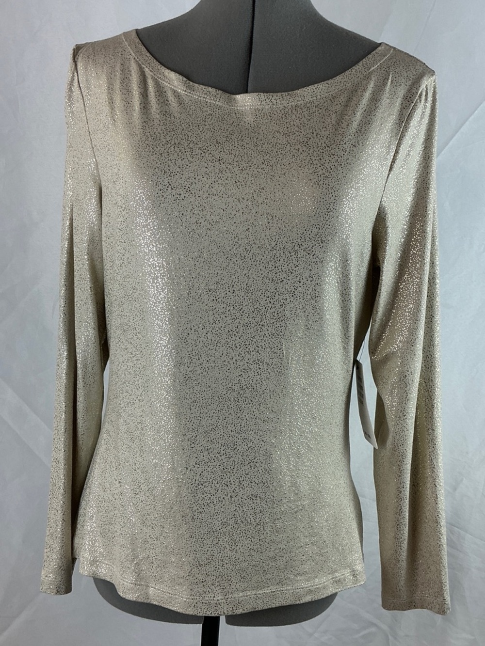 Saint & Sophia Women's Shimmery Winnie Long-Sleeve Tee- Gold